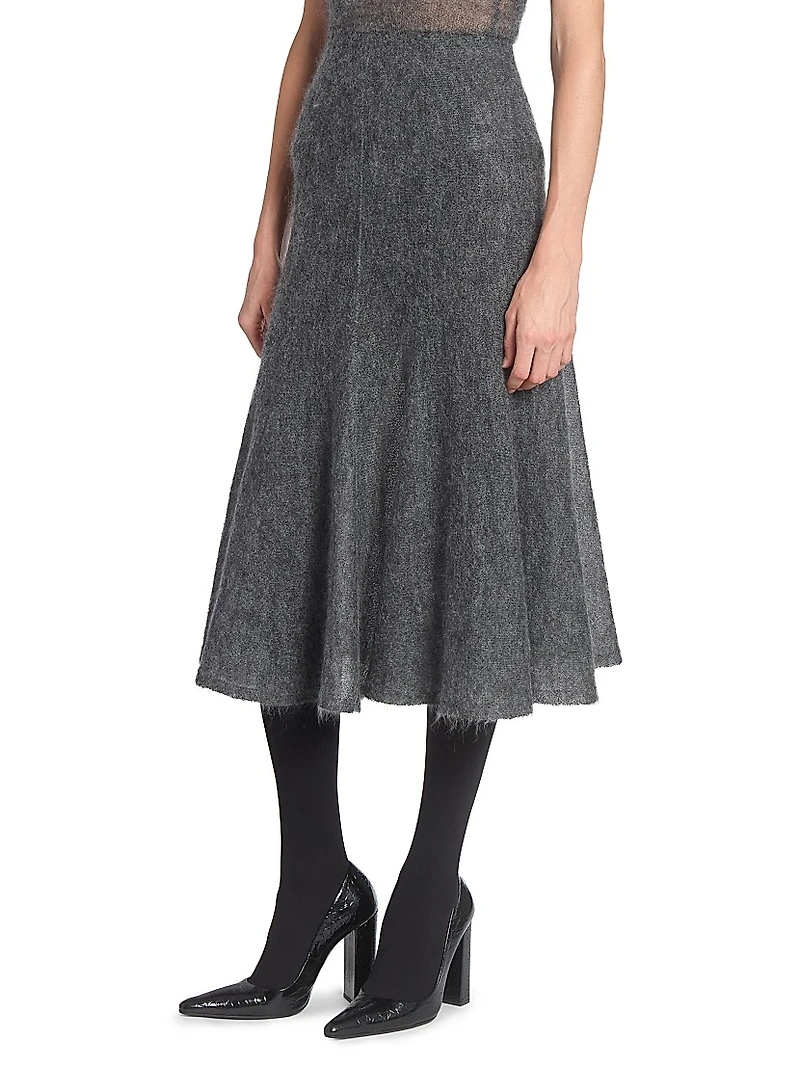 Circle Wool-Blend Midi-Skirt