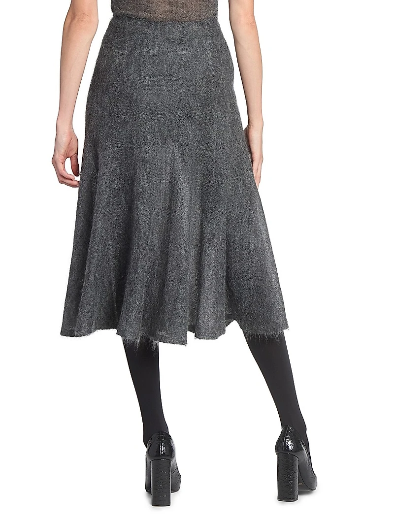 Circle Wool-Blend Midi-Skirt