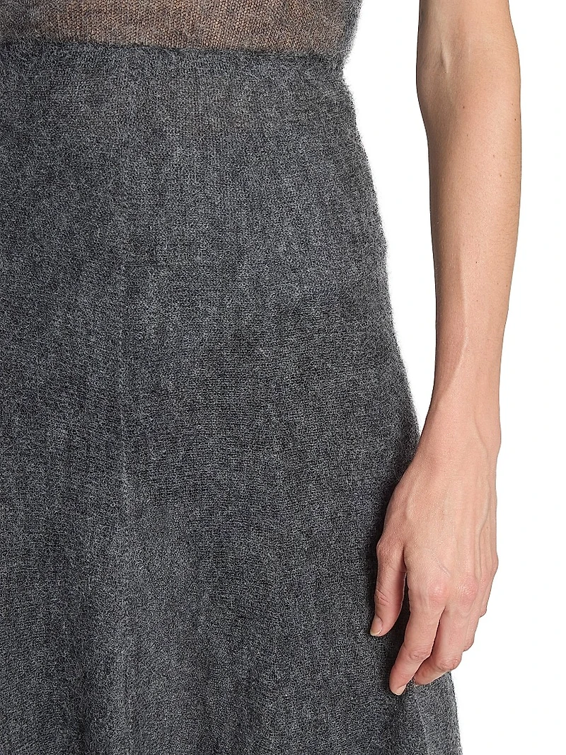Circle Wool-Blend Midi-Skirt
