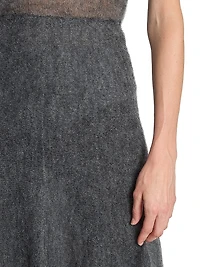 Circle Wool-Blend Midi-Skirt