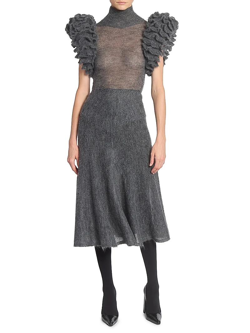 Circle Wool-Blend Midi-Skirt