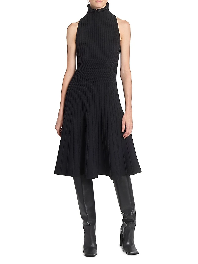 Knit Fit & Flare Midi-Dress