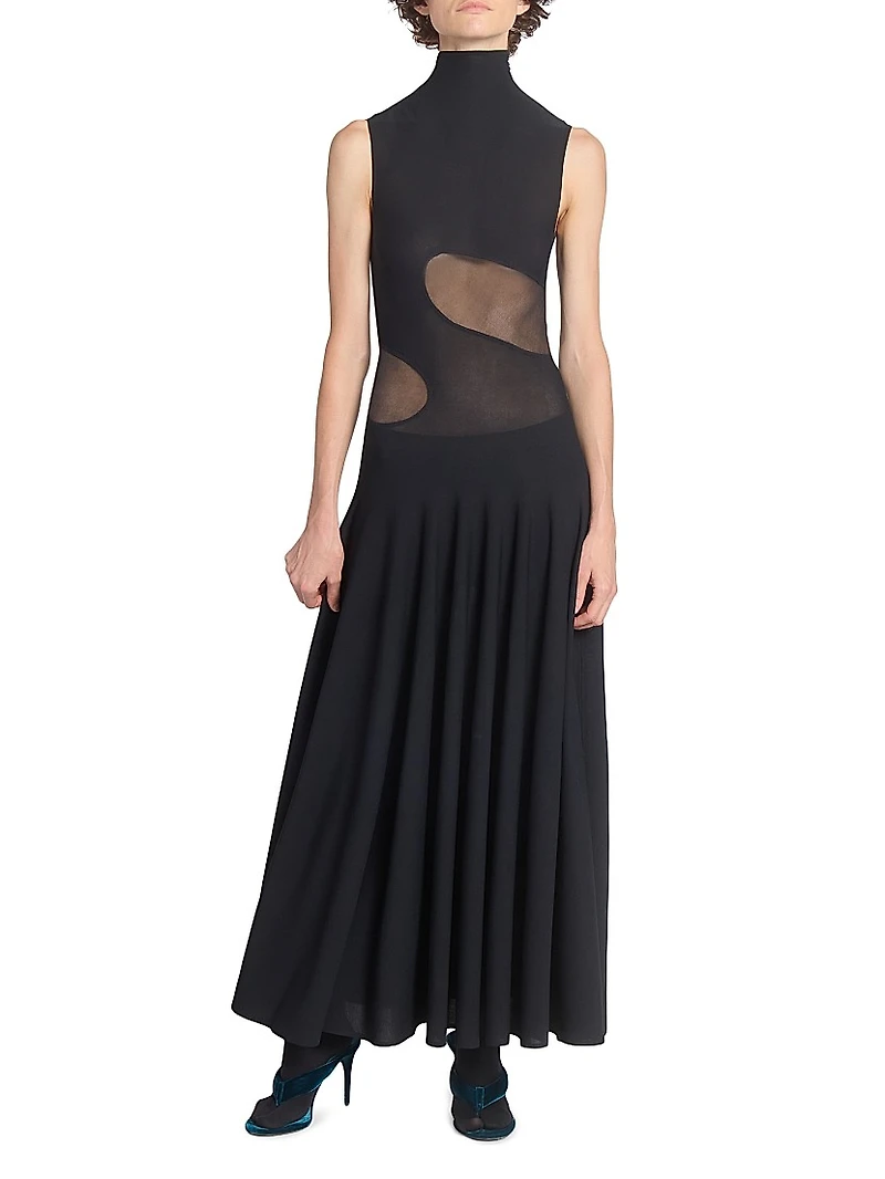 Jersey Fit & Flare Maxi Dress