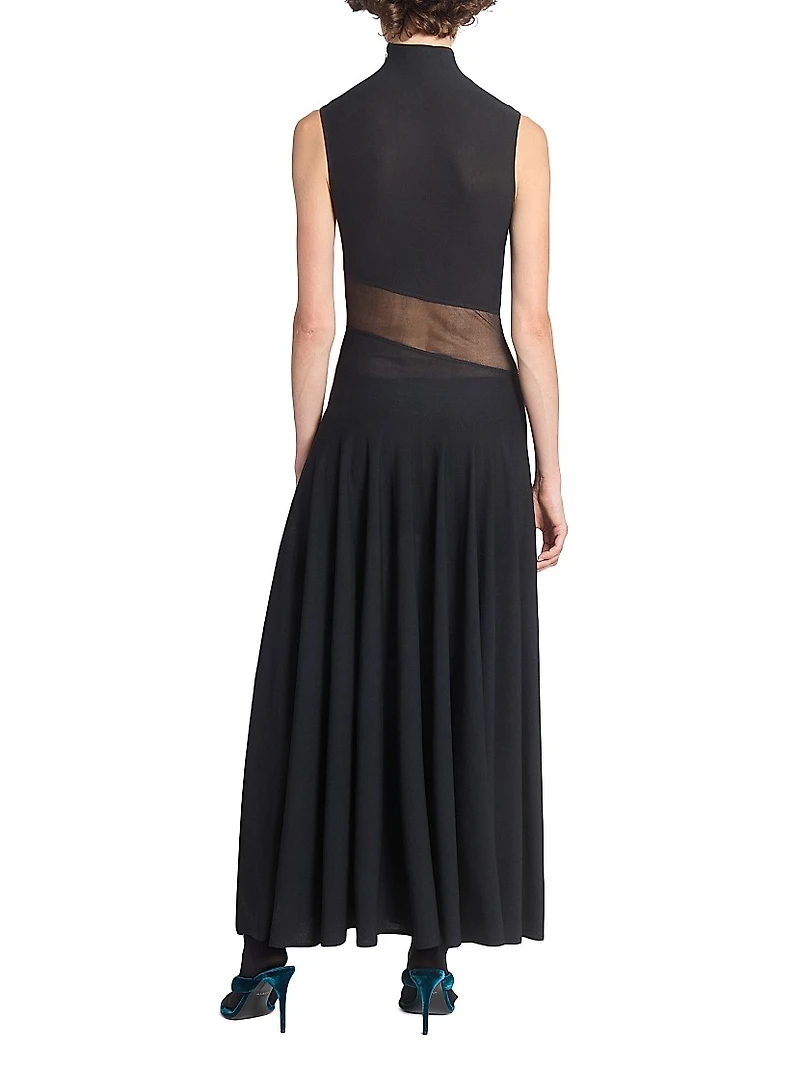 Jersey Fit & Flare Maxi Dress