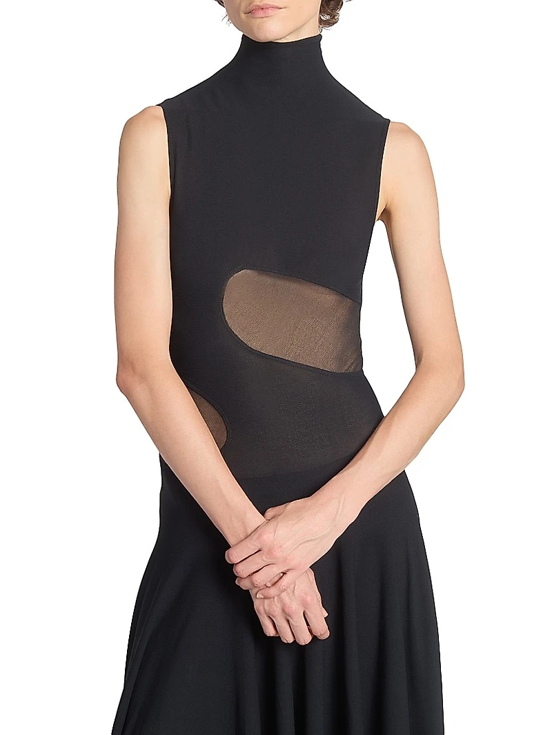 Jersey Fit & Flare Maxi Dress