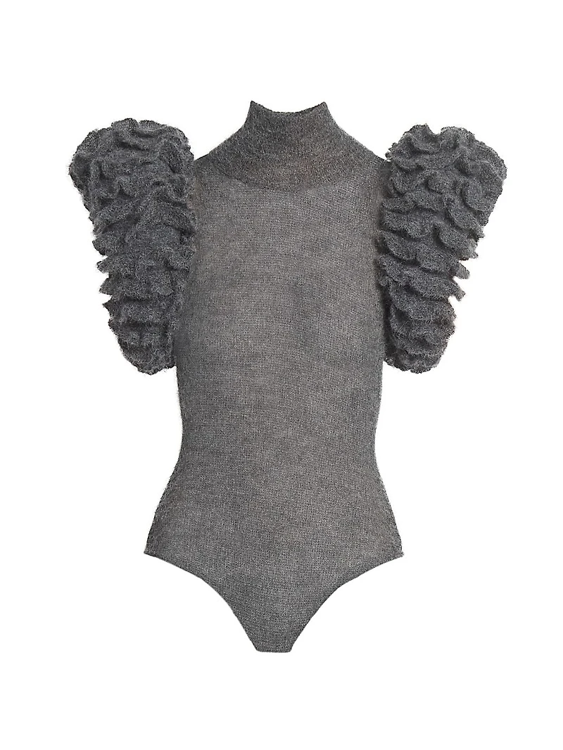 Mohair-Blend Padded Bodysuit