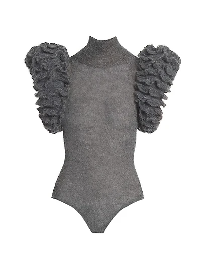 Mohair-Blend Padded Bodysuit