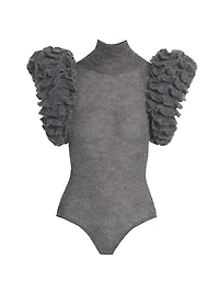 Mohair-Blend Padded Bodysuit