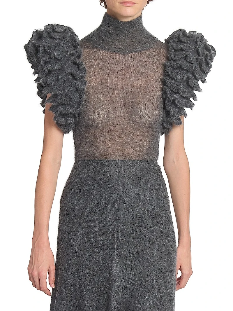 Mohair-Blend Padded Bodysuit