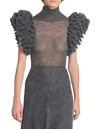 Mohair-Blend Padded Bodysuit