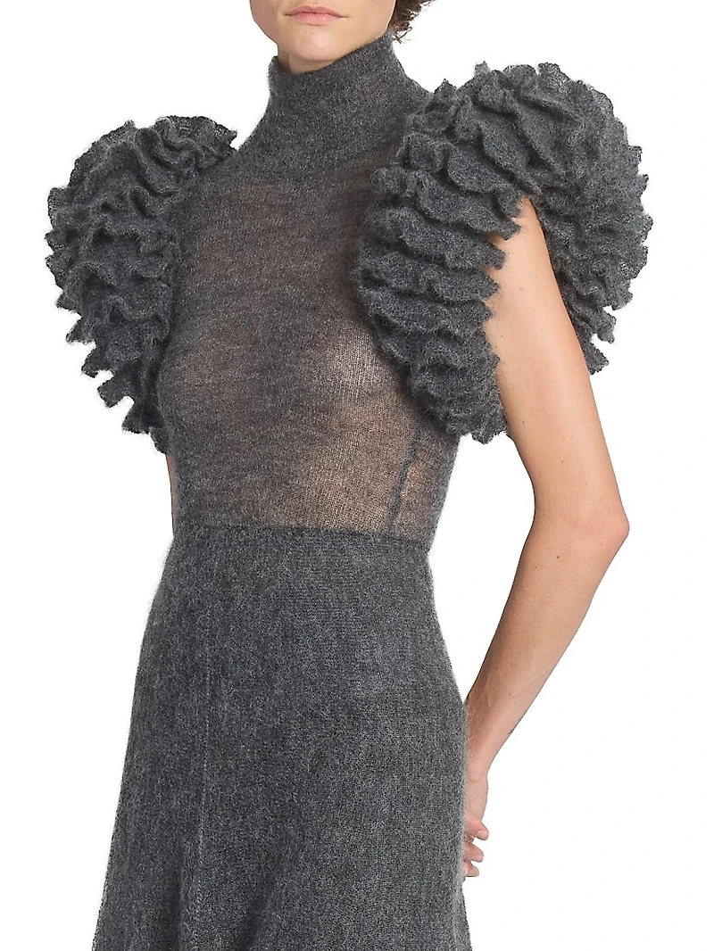 Mohair-Blend Padded Bodysuit