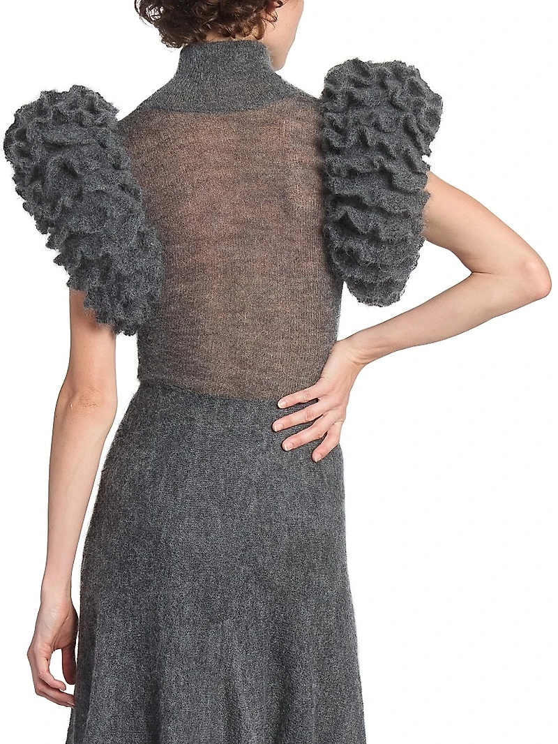 Mohair-Blend Padded Bodysuit