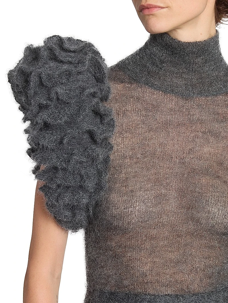 Mohair-Blend Padded Bodysuit