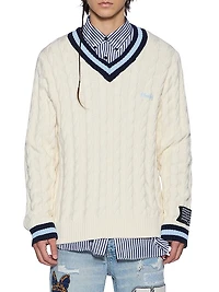 Neo Nostalgia Princeton Logo Cable-Knit Sweater