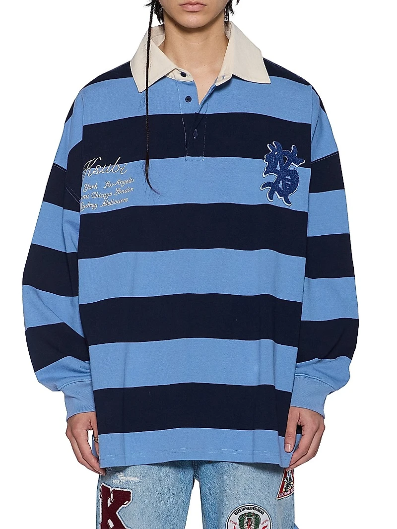 Neo Nostalgia Striped Cotton Rugby Sweater