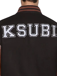 Neo Nostalgia Patched Wool-Blend Varsity Jacket