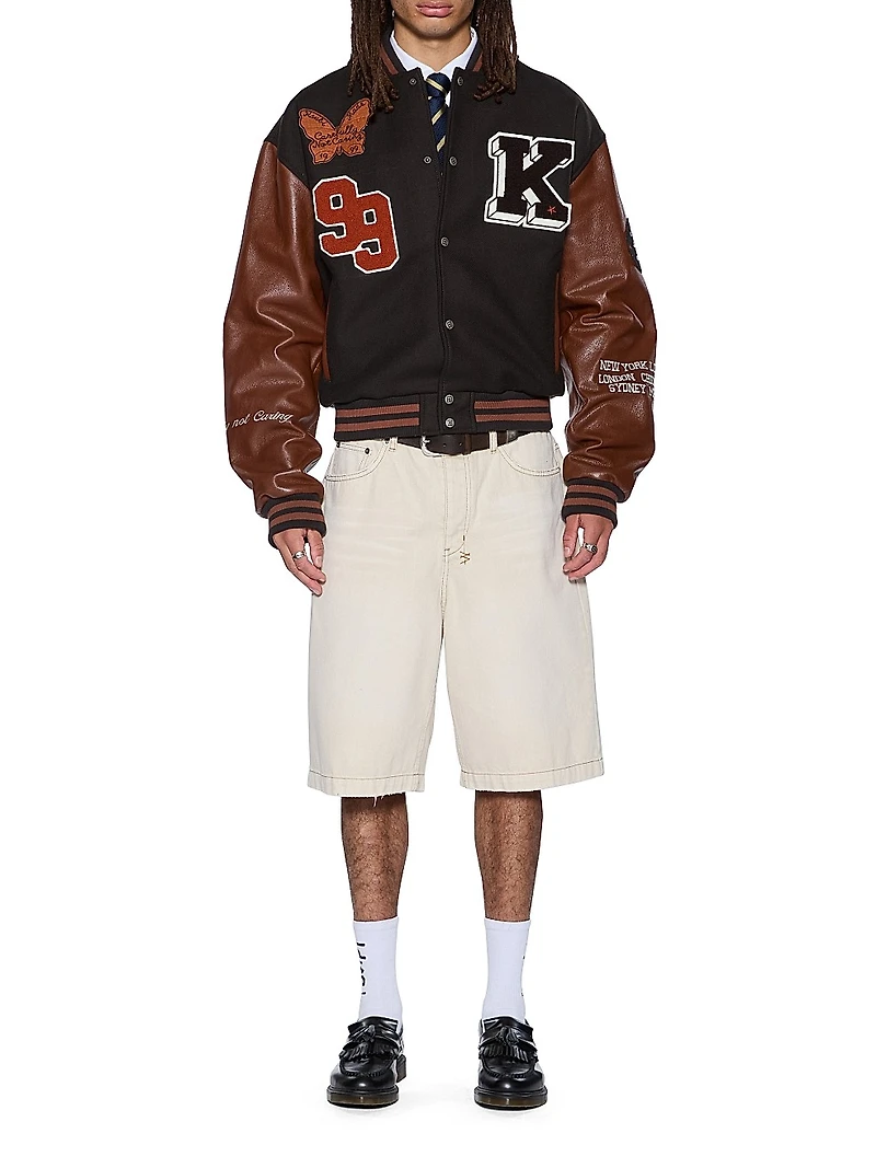 Neo Nostalgia Patched Wool-Blend Varsity Jacket