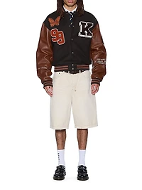 Neo Nostalgia Patched Wool-Blend Varsity Jacket