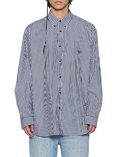 Neo Nostalgia Striped Logo Cotton Shirt
