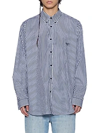 Neo Nostalgia Striped Logo Cotton Shirt