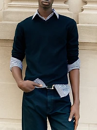 Neo Nostalgia Striped Logo Cotton Shirt