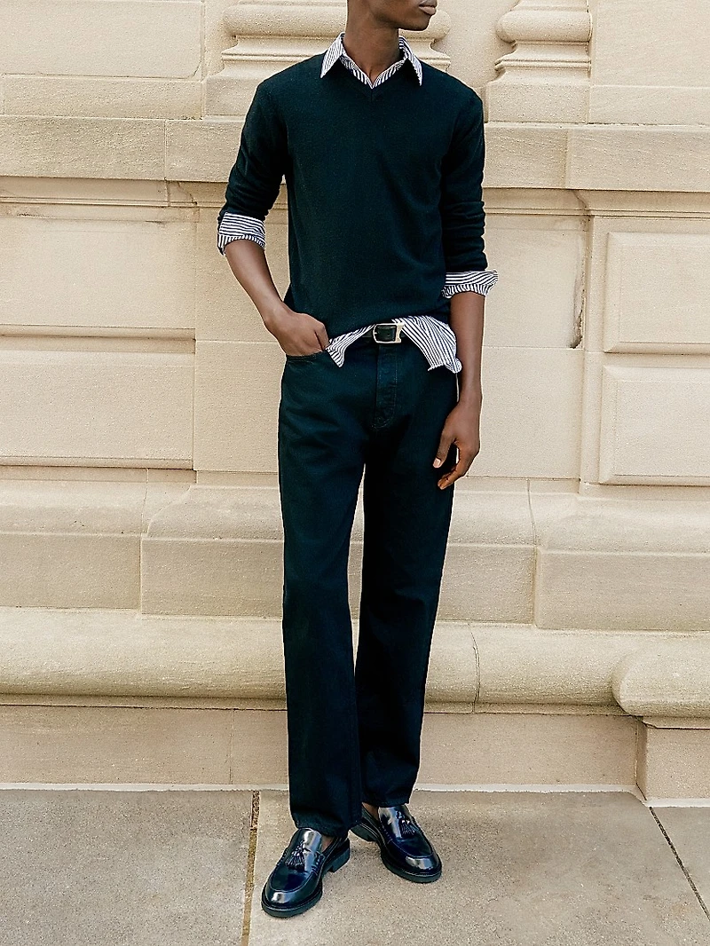 Neo Nostalgia Striped Logo Cotton Shirt