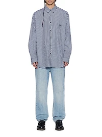 Neo Nostalgia Striped Logo Cotton Shirt