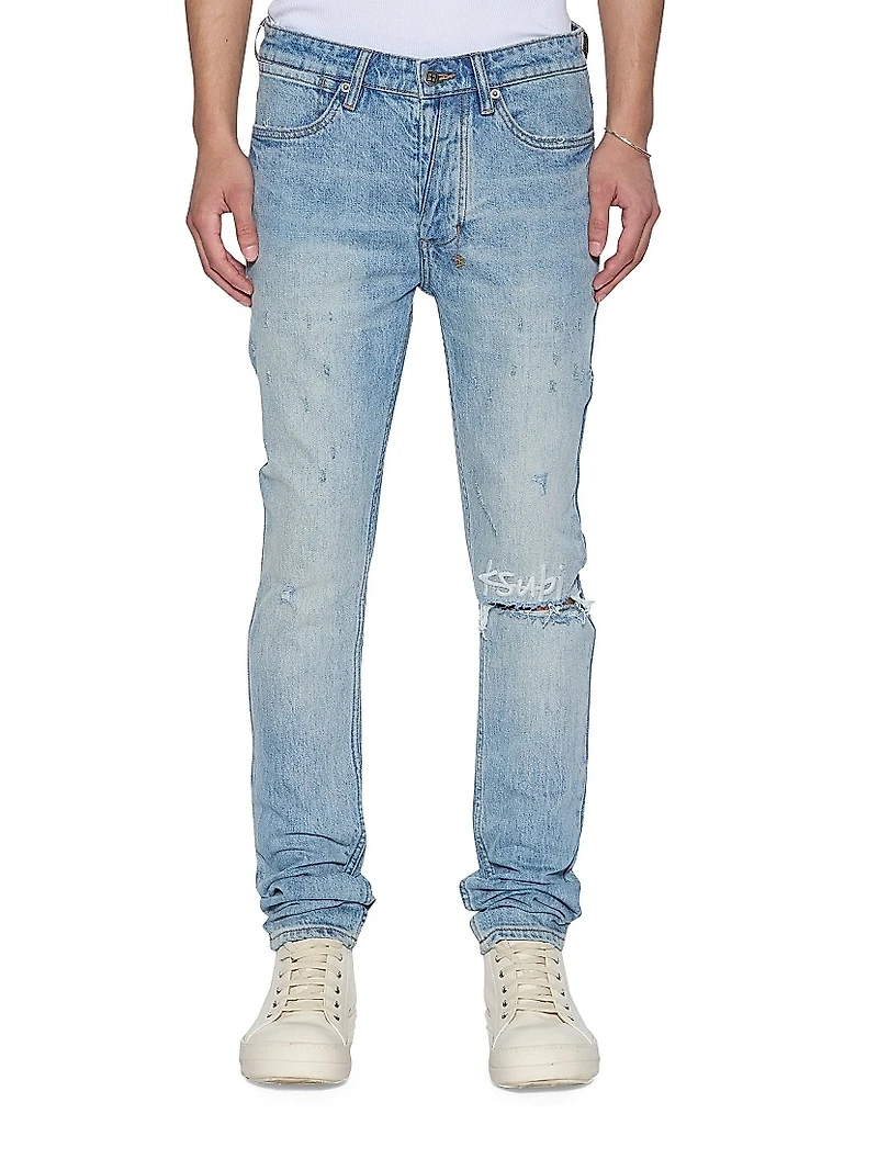 Neo Nostalgia Van Winkle Distressed Skinny Jeans