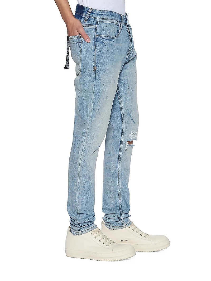 Neo Nostalgia Van Winkle Distressed Skinny Jeans