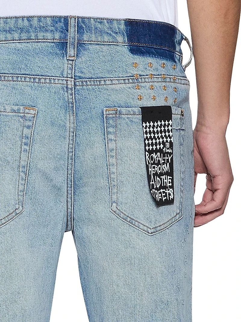 Neo Nostalgia Van Winkle Distressed Skinny Jeans