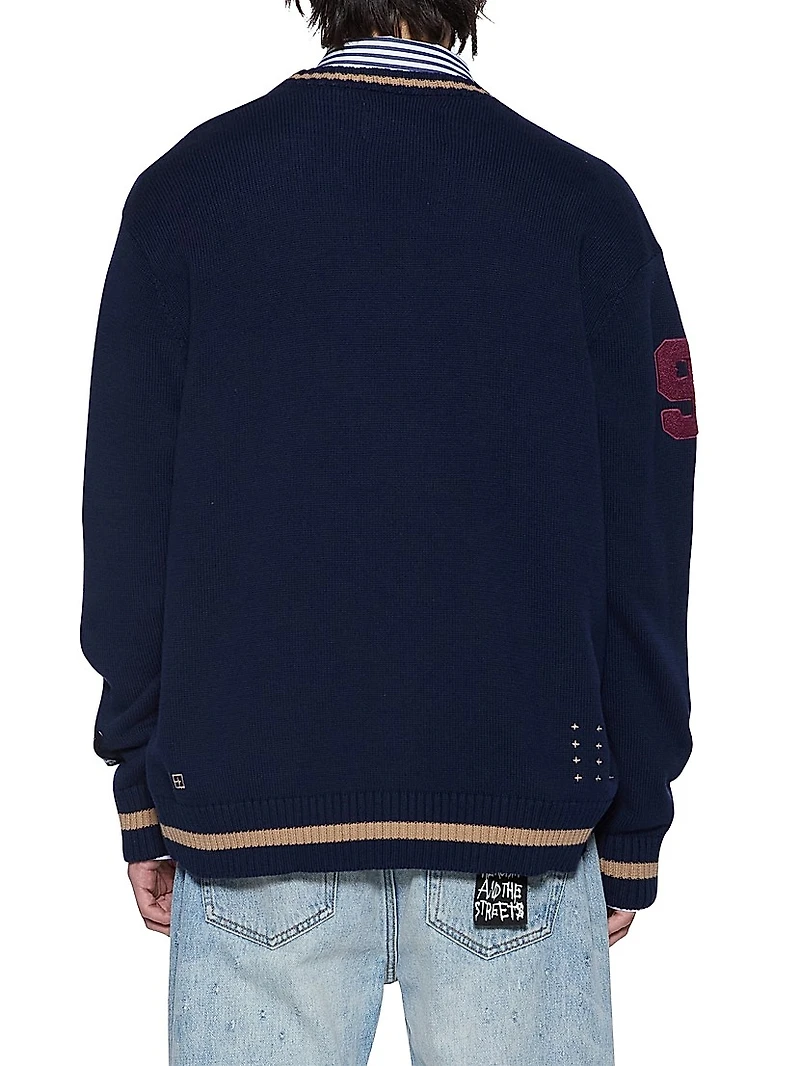 Neo Nostalgia Playoff Logo Cotton Cardigan