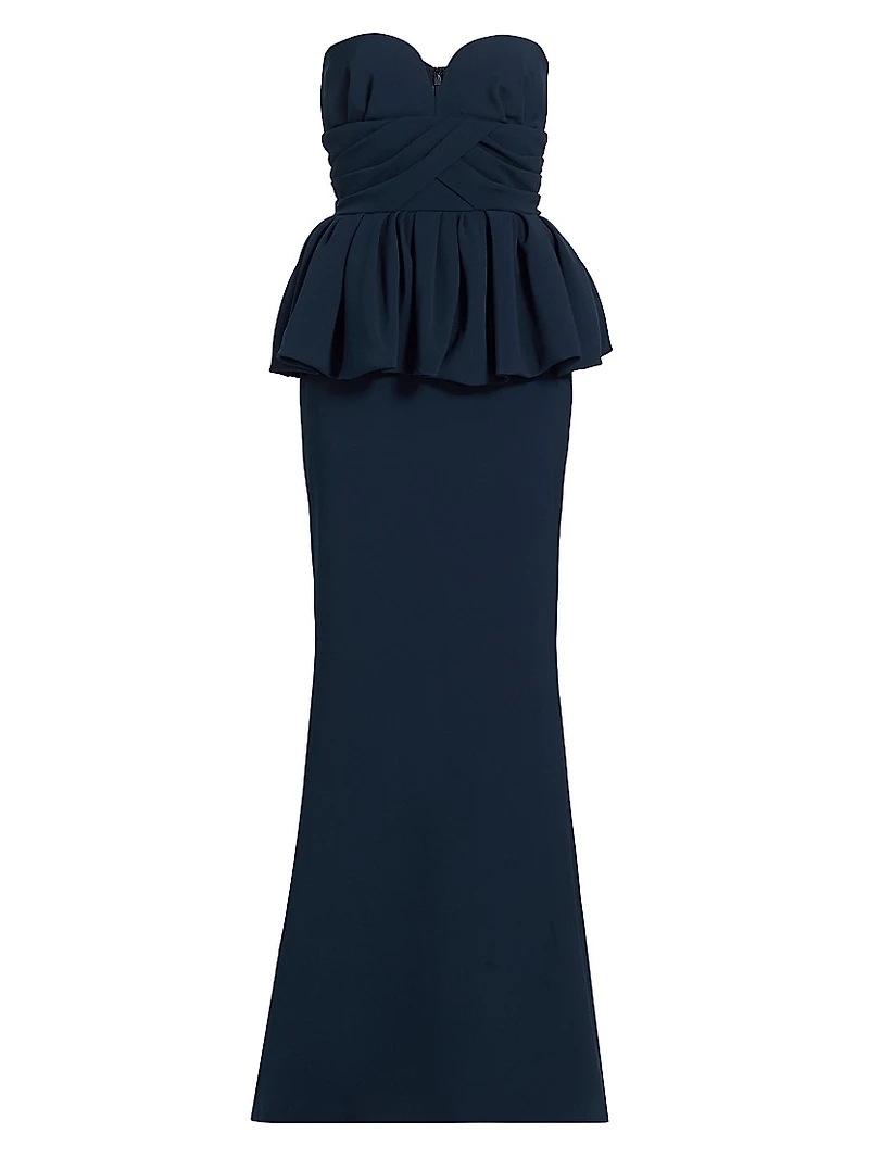 Luna Strapless Peplum Gown