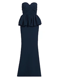 Luna Strapless Peplum Gown