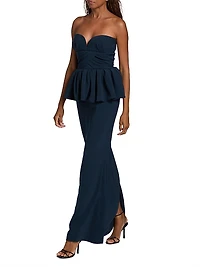 Luna Strapless Peplum Gown