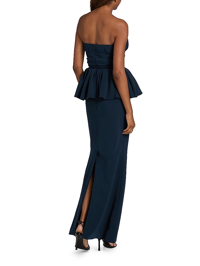 Luna Strapless Peplum Gown