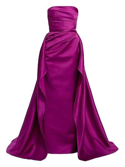 Paola Strapless Overskirt Gown