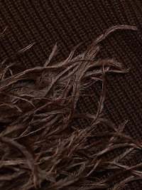 Wool Feather-Cuff Sweater