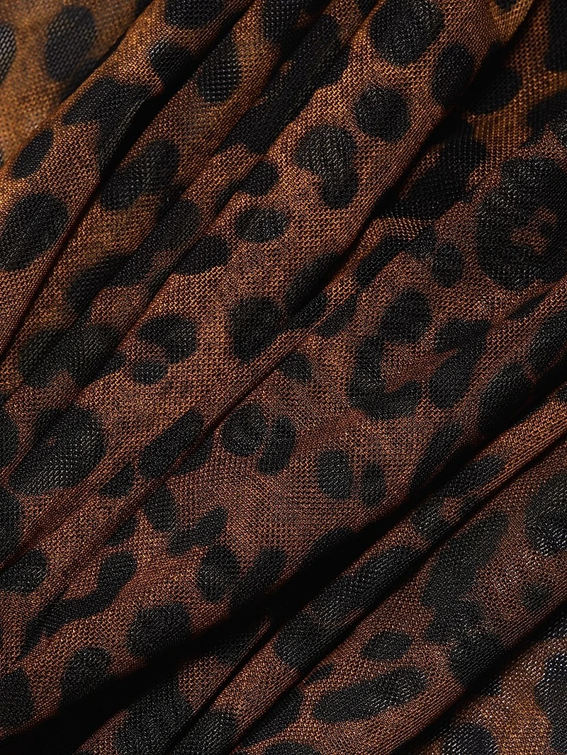 Leopard-Print Mesh Bodysuit