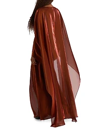 Metallic Organza Cape Gown
