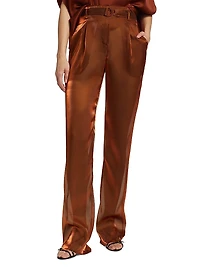Metallic Organza Belted Pants