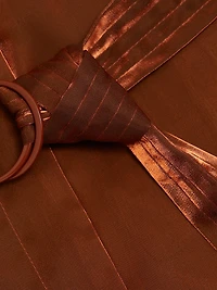 Metallic Organza Belted Pants