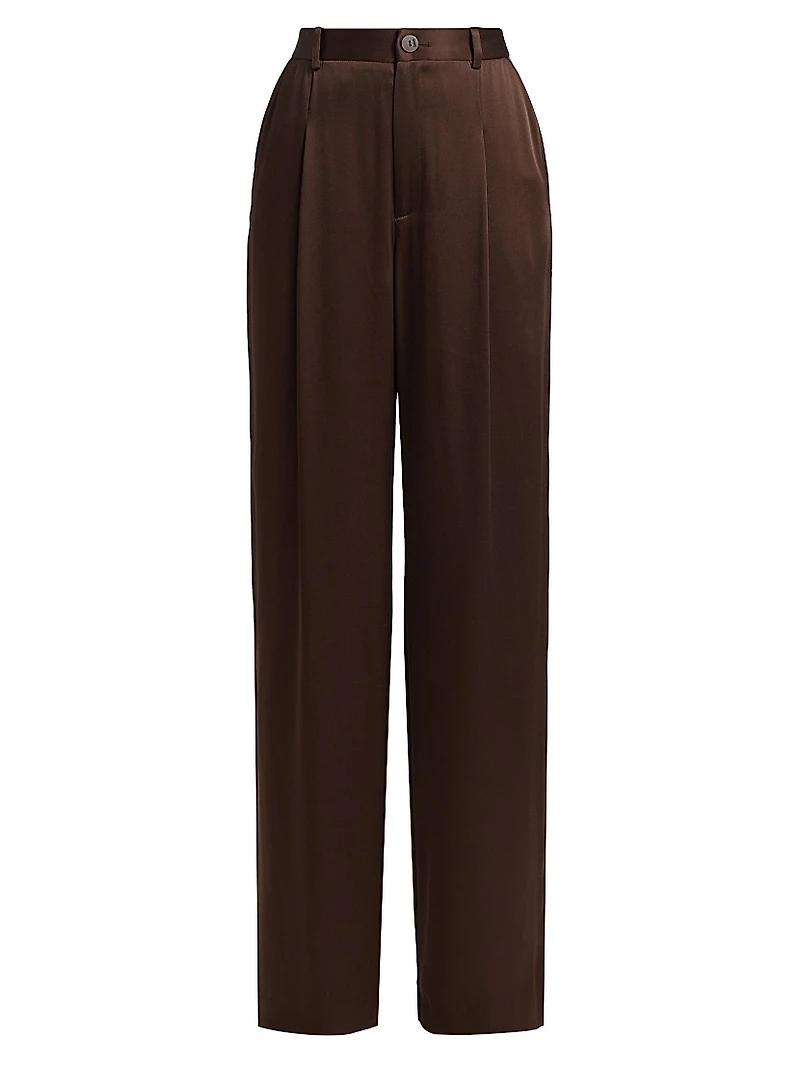 Satin Relaxed Pleated Pants