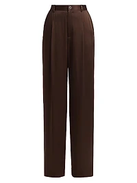 Satin Relaxed Pleated Pants