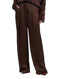 Satin Relaxed Pleated Pants