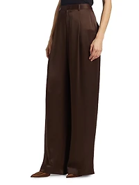 Satin Relaxed Pleated Pants
