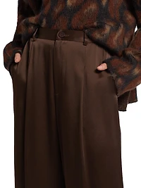 Satin Relaxed Pleated Pants