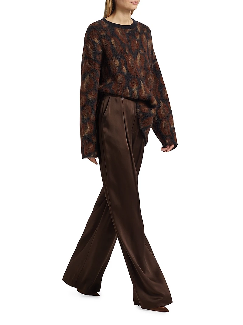 Satin Relaxed Pleated Pants