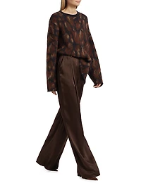 Satin Relaxed Pleated Pants