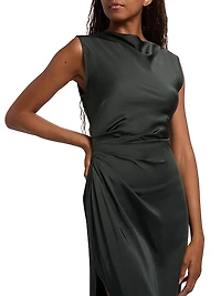 Satin Ruched Column Gown