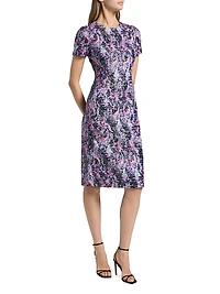 Sequined Short-Sleeve Sheath Dress